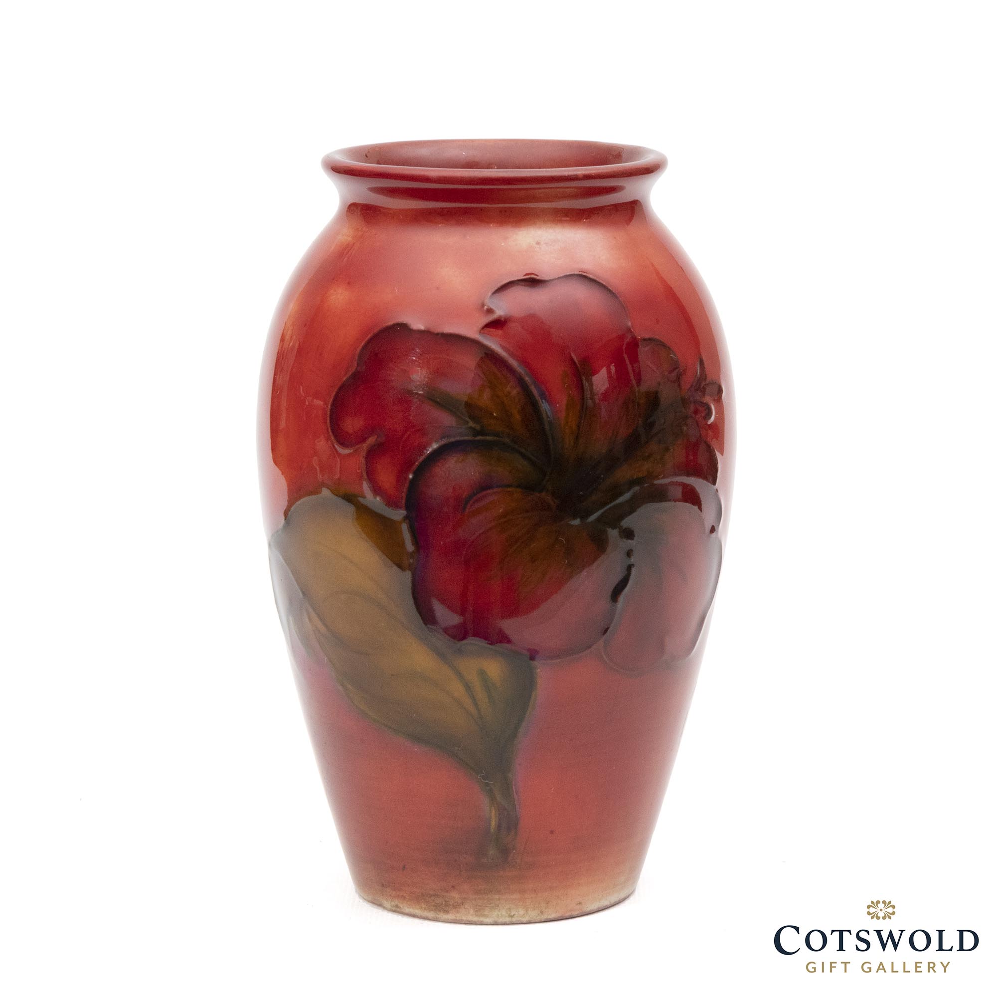Hibiscus Flambe Vase 393 4 Moorcroft Pottery Cotswold Gift Gallery