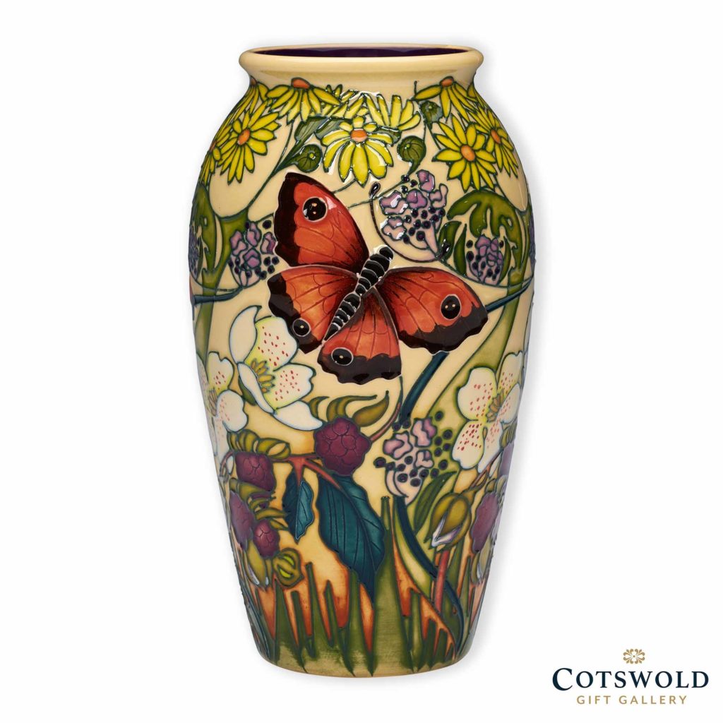 ©2020 Cotswold Gift Gallery Moorcroft Pottery Gatekeeper Butterfly Vase 1024x1024