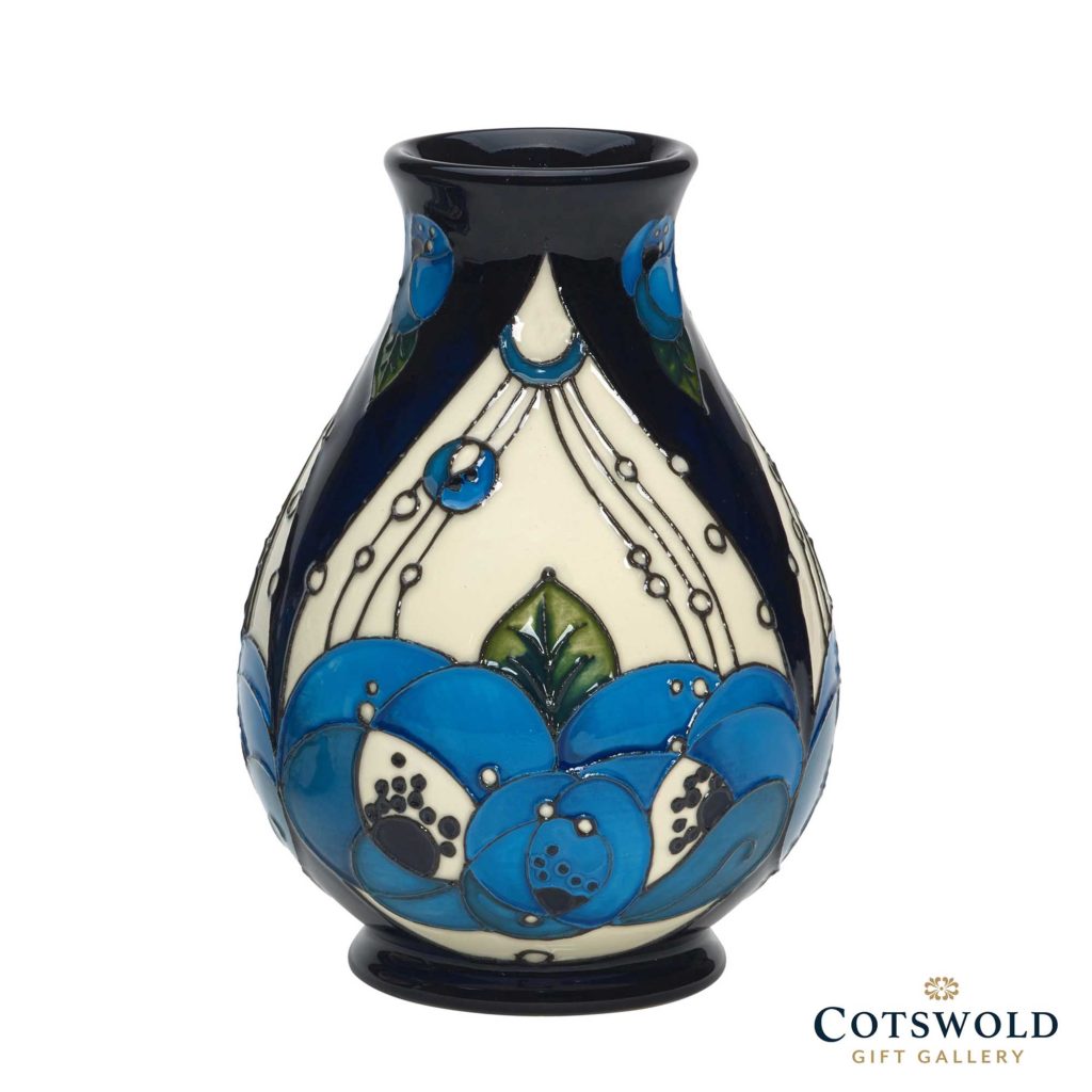 Moorcroft Pottery Rennie Rose Blue Vase 7 5 1024x1024