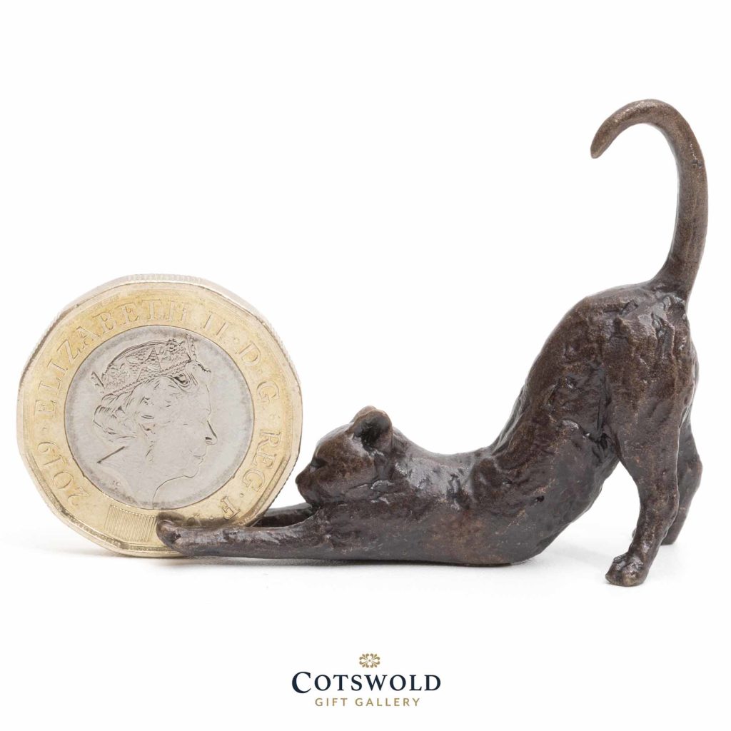 Butler And Peach Bronze Miniature Cat Stretching 1 1024x1024