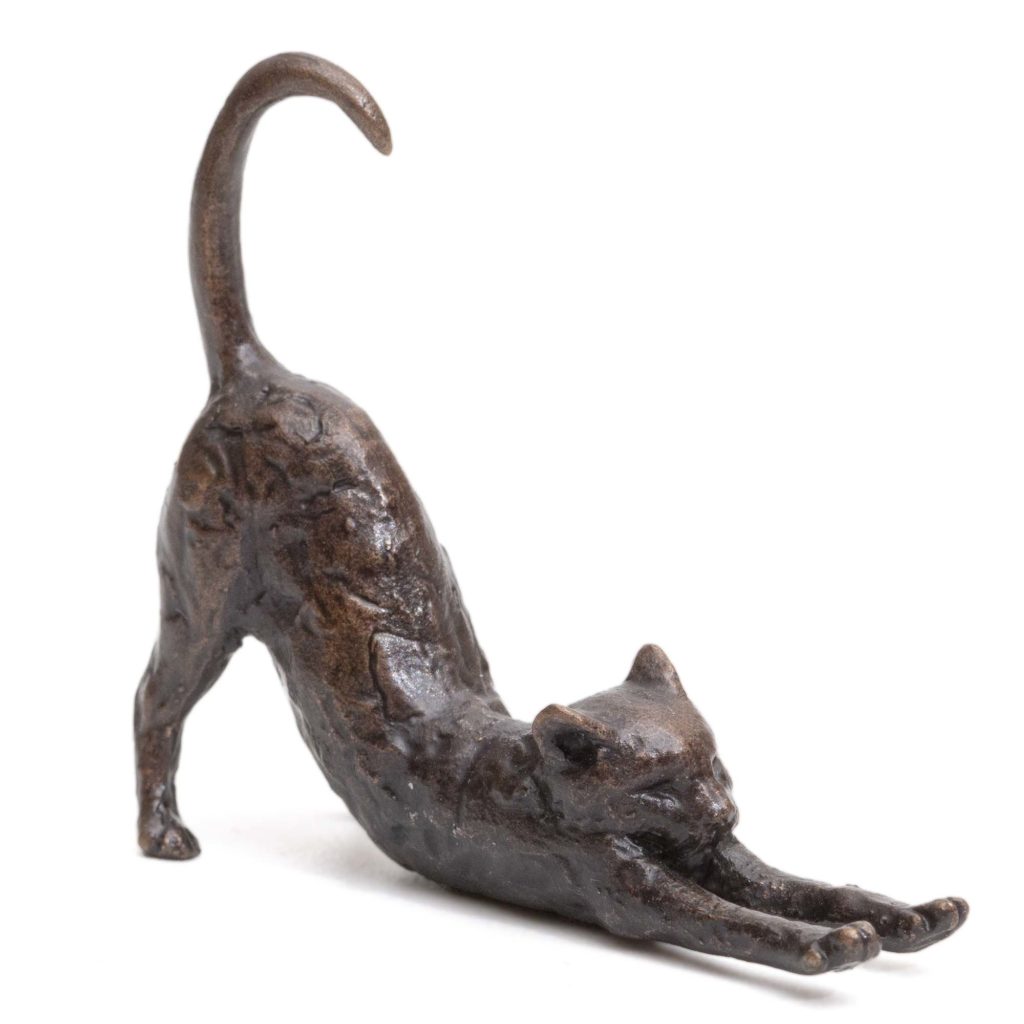 Butler And Peach Bronze Miniature Cat Stretching 3 1024x1024