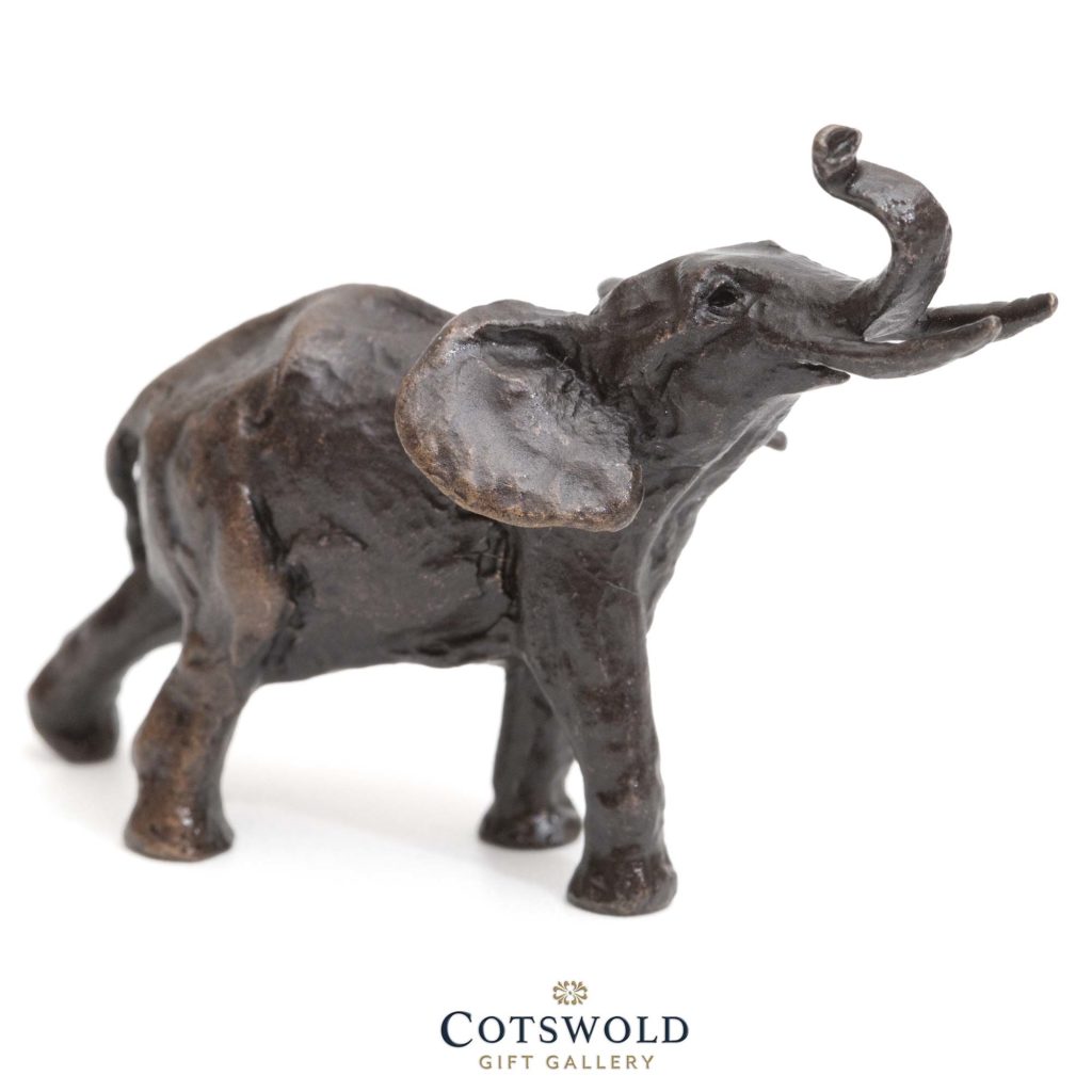 Richard Cooper Bronze Miniature Elephant Trumpeting 3 1024x1024