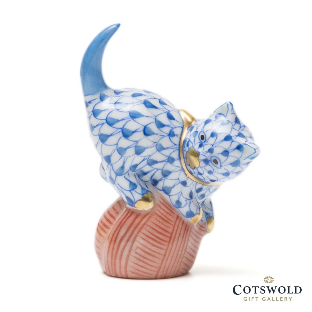 Herend Porcelain Blue Kitten On Red Ball 12 1024x1024