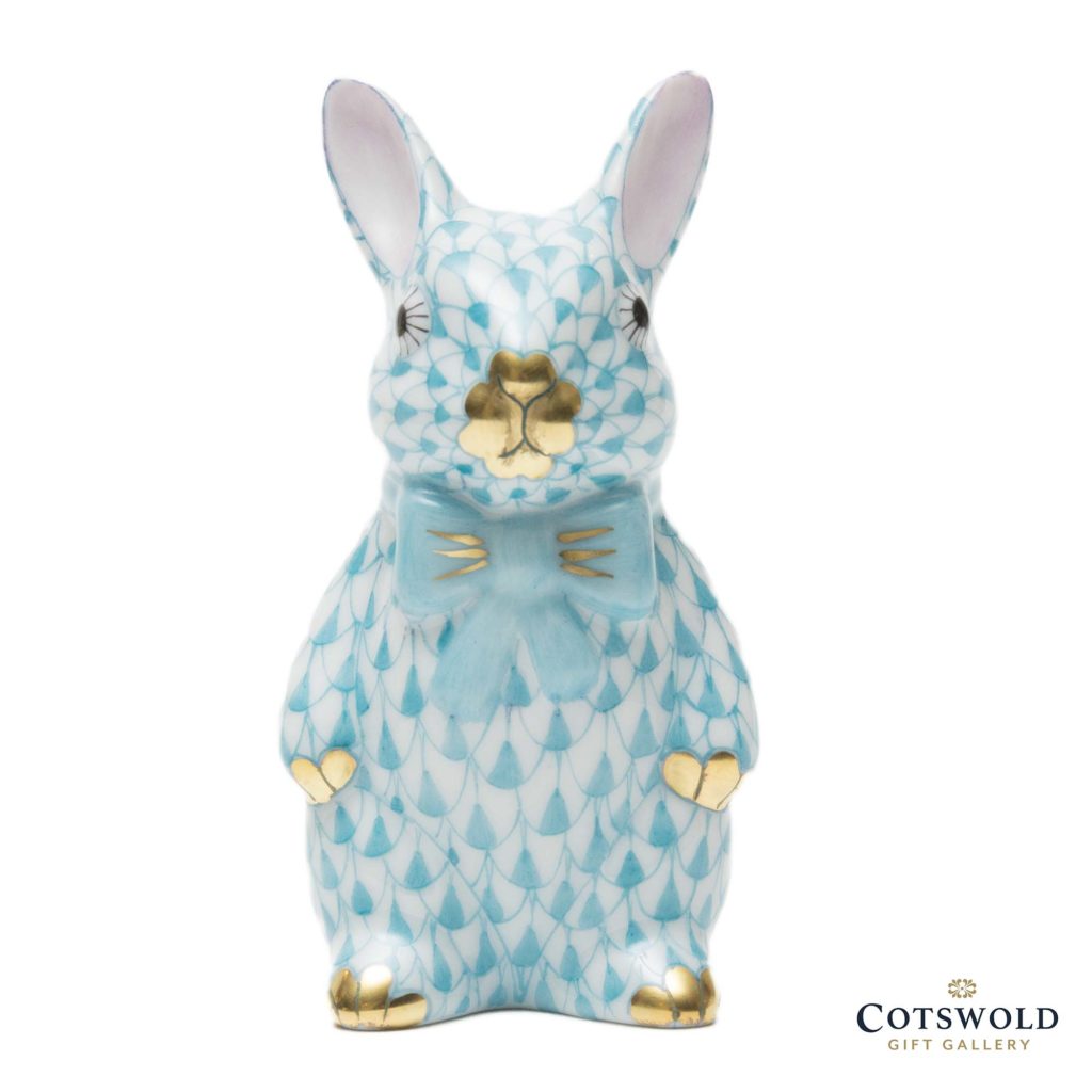 Herend Porcelain Bowtie Bunny Turquoise 1 1024x1024