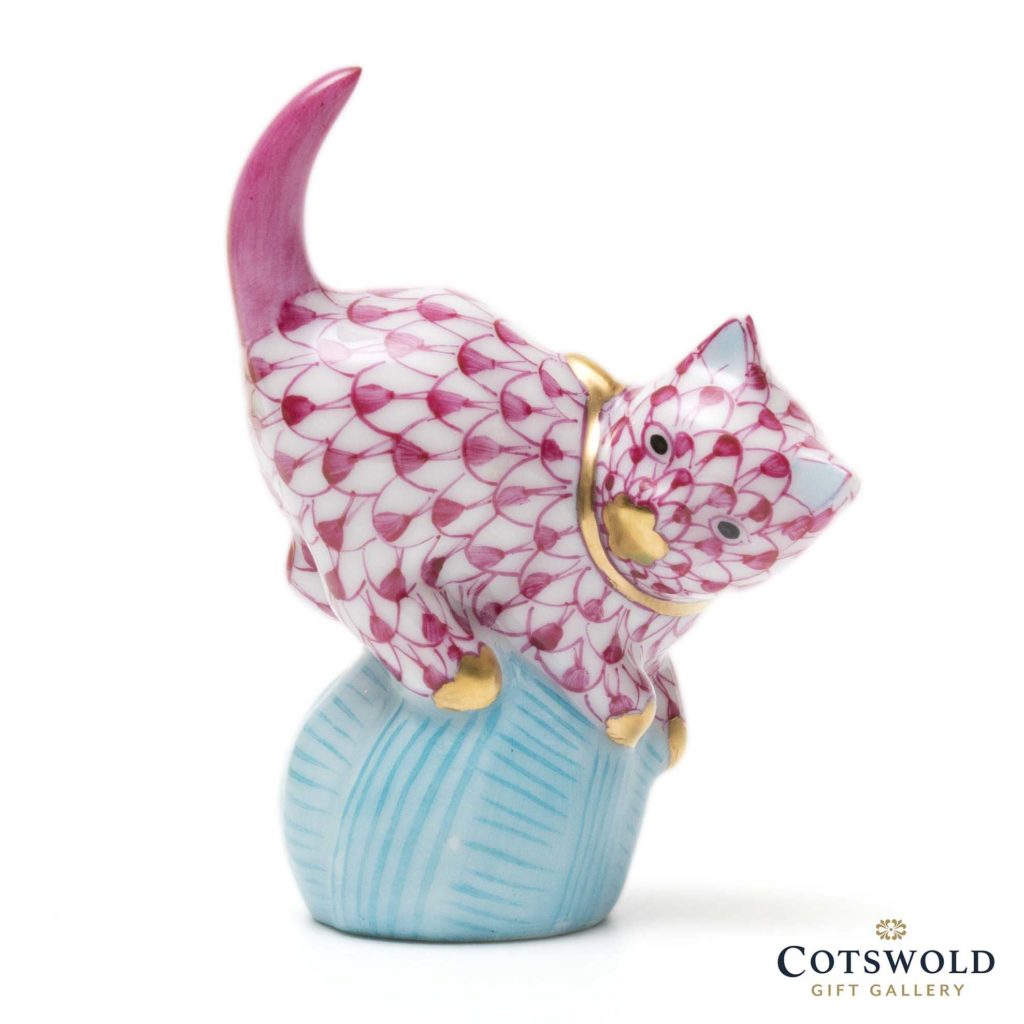 Herend Porcelain Kitten On Blue Ball 1 1 1024x1024