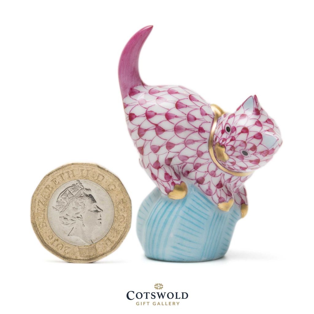 Herend Porcelain Kitten On Blue Ball 2 1024x1024