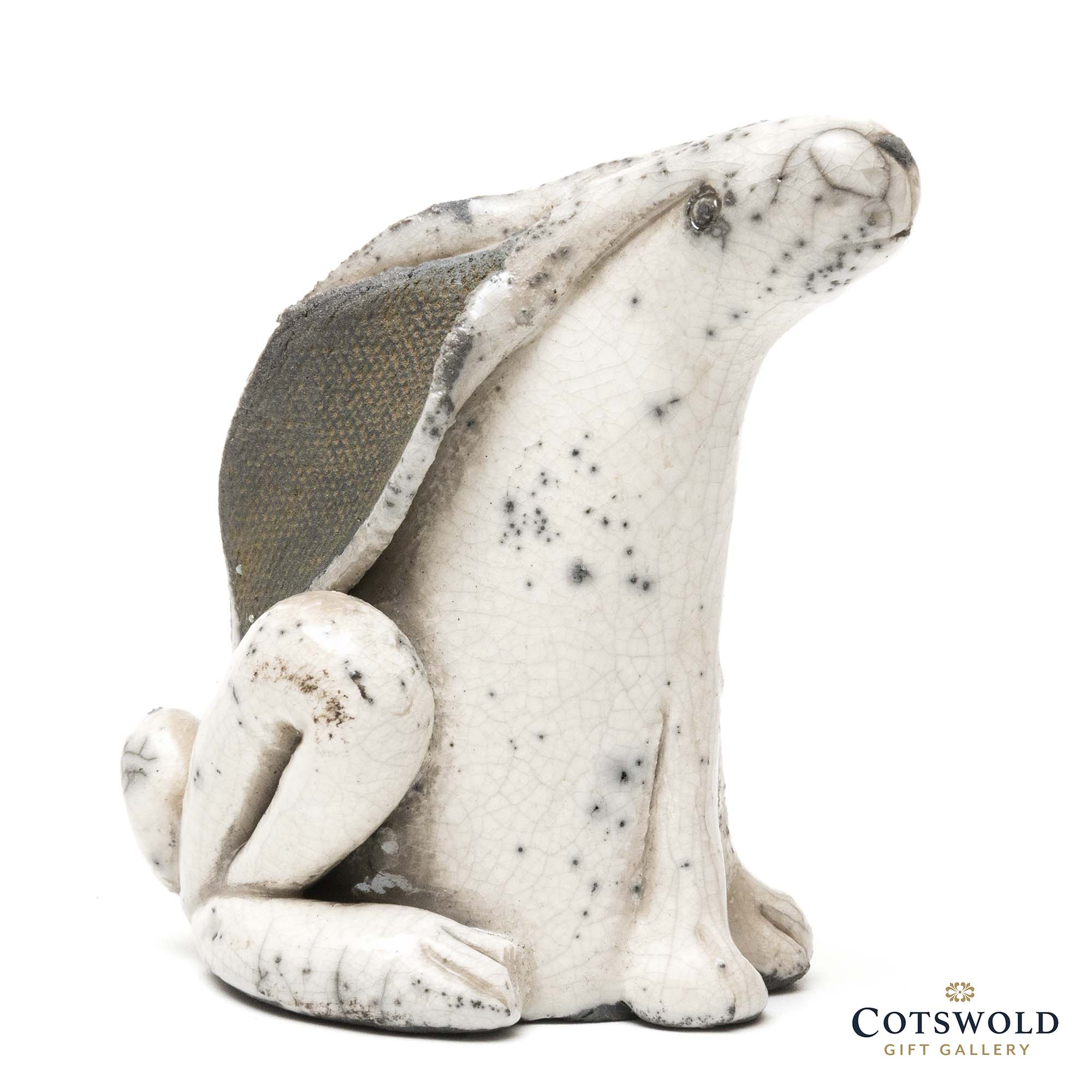 Raku Sitting Hare (small) | Rob Whelpton | Cotswold Gift Gallery