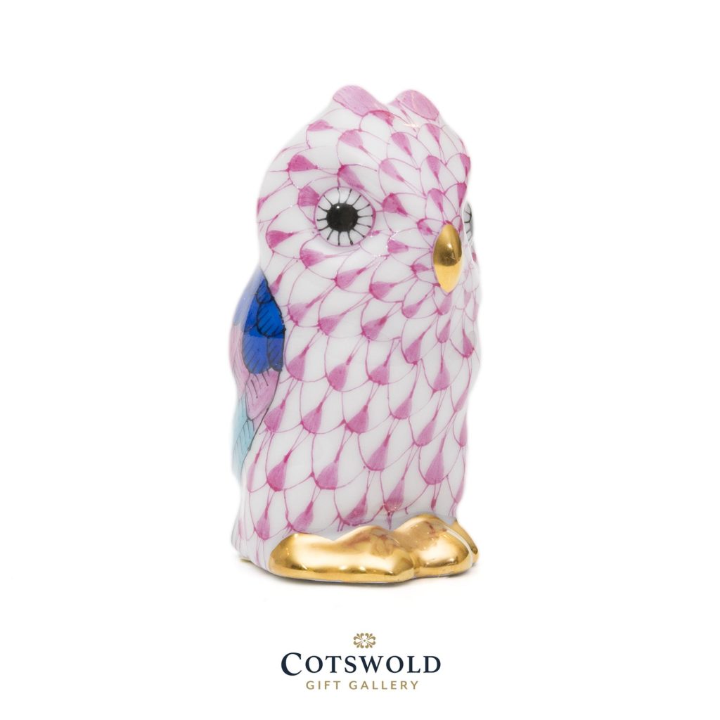 Herend Porcelain Tiny Owl Pink 1 1024x1024