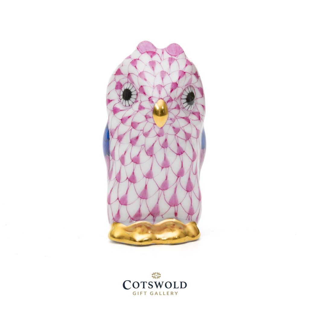 Herend Porcelain Tiny Owl Pink 2 1024x1024