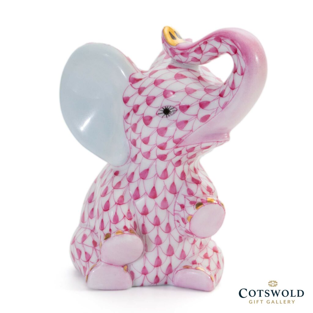 Herend Porcelain Elephant Pink 15511 1 1024x1024