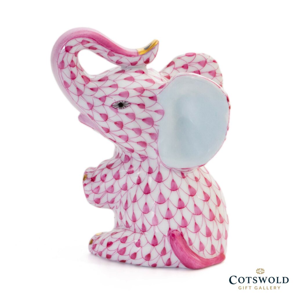 Herend Porcelain Elephant Pink 15511 2 1024x1024