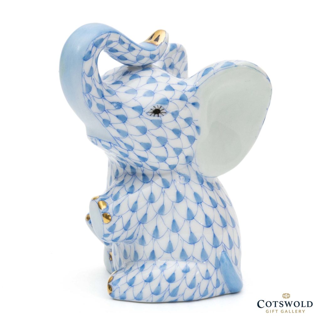 Herend Porcelain Baby Elephant Blue 1 1024x1024
