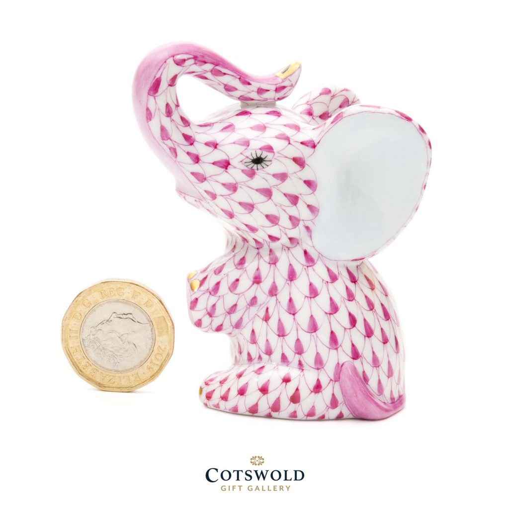 Herend Porcelain Baby Elephant Pink 3 1024x1024