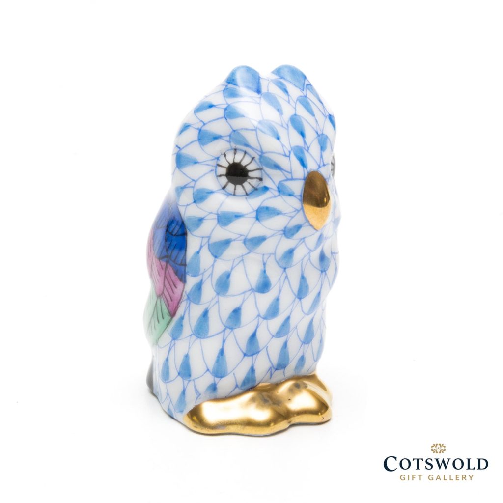 Herend Porcelain Tiny Owl Blue 2 1024x1024
