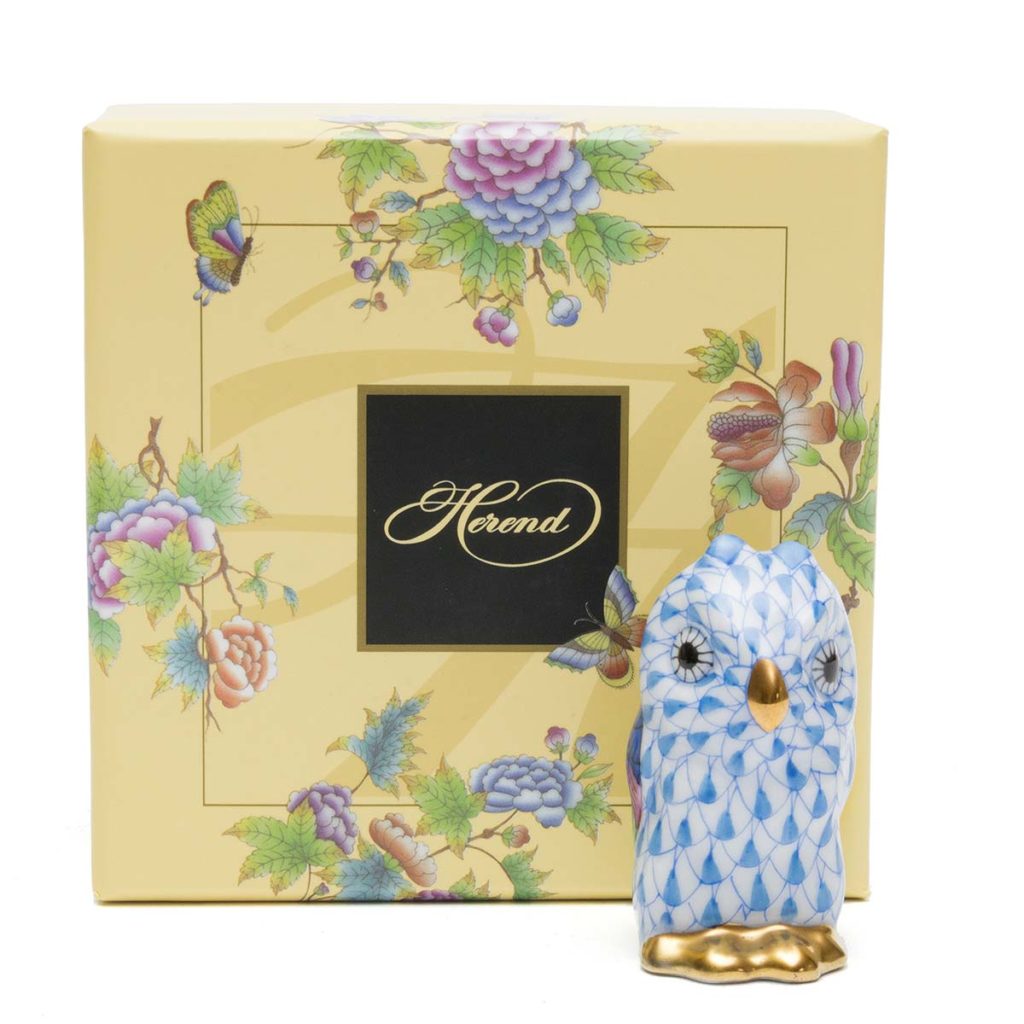 Herend Porcelain Tiny Owl Blue 4 1024x1024