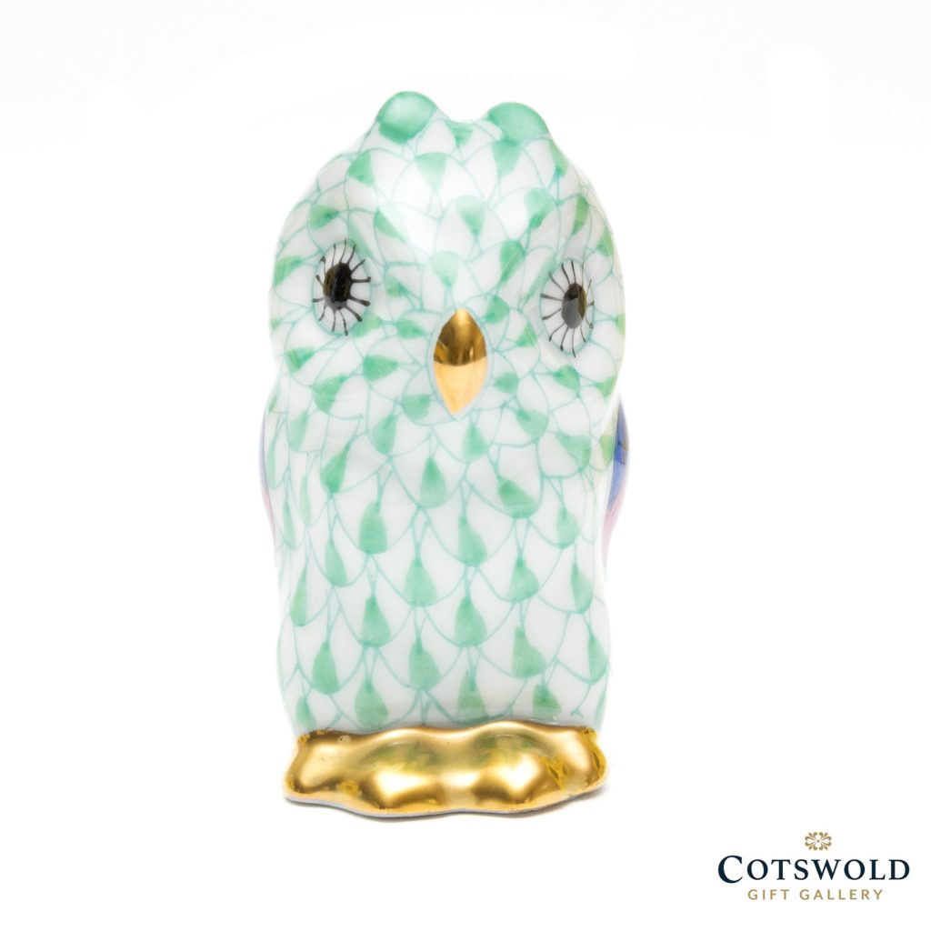 Herend Porcelain Tiny Owl Green 2 1024x1024