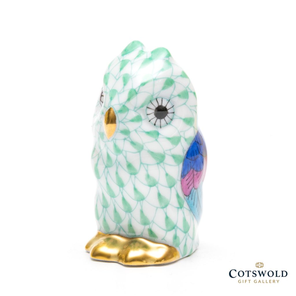 Herend Porcelain Tiny Owl Green 5 1024x1024