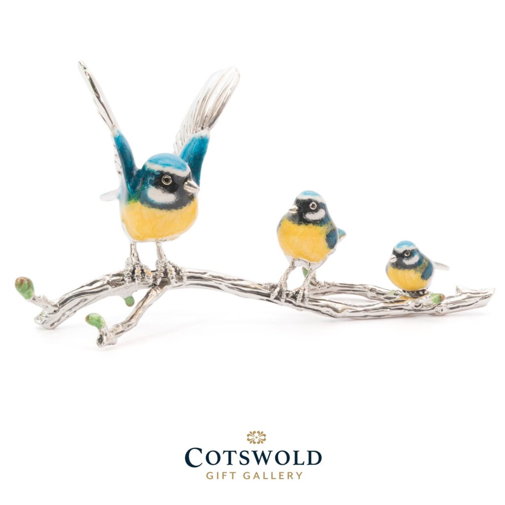 Saturno Silver Blue Tits On A Branch 2 1024x1024