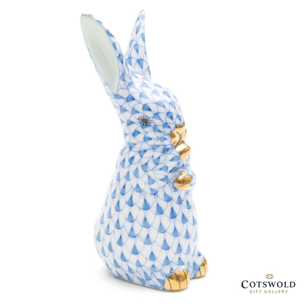 Herend Porcelain Rabbit Sitting Blue 1 1024x1024