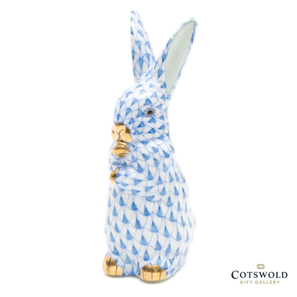 Herend Porcelain Rabbit Sitting Blue 2 1024x1024