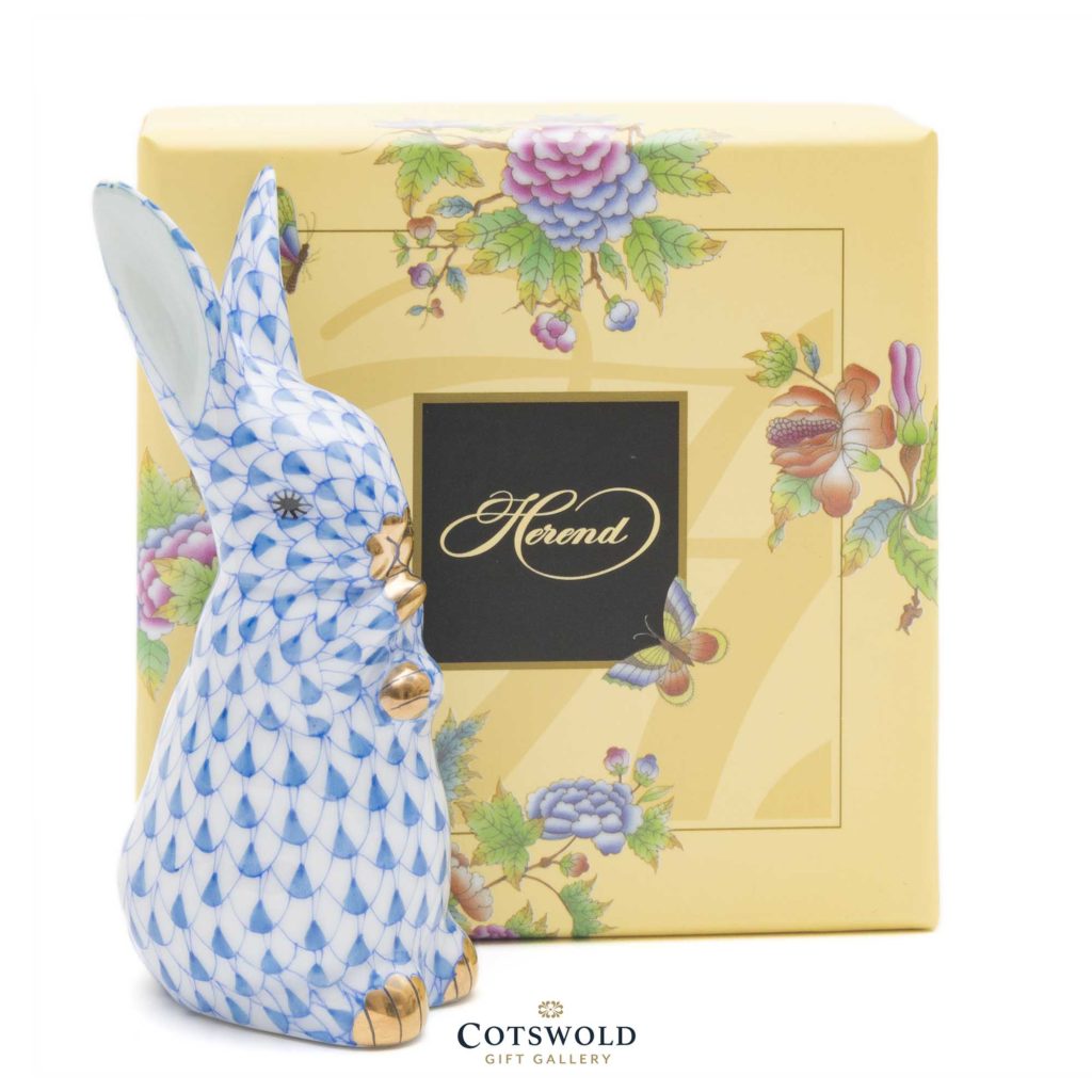 Herend Porcelain Rabbit Sitting Blue 3 1024x1024