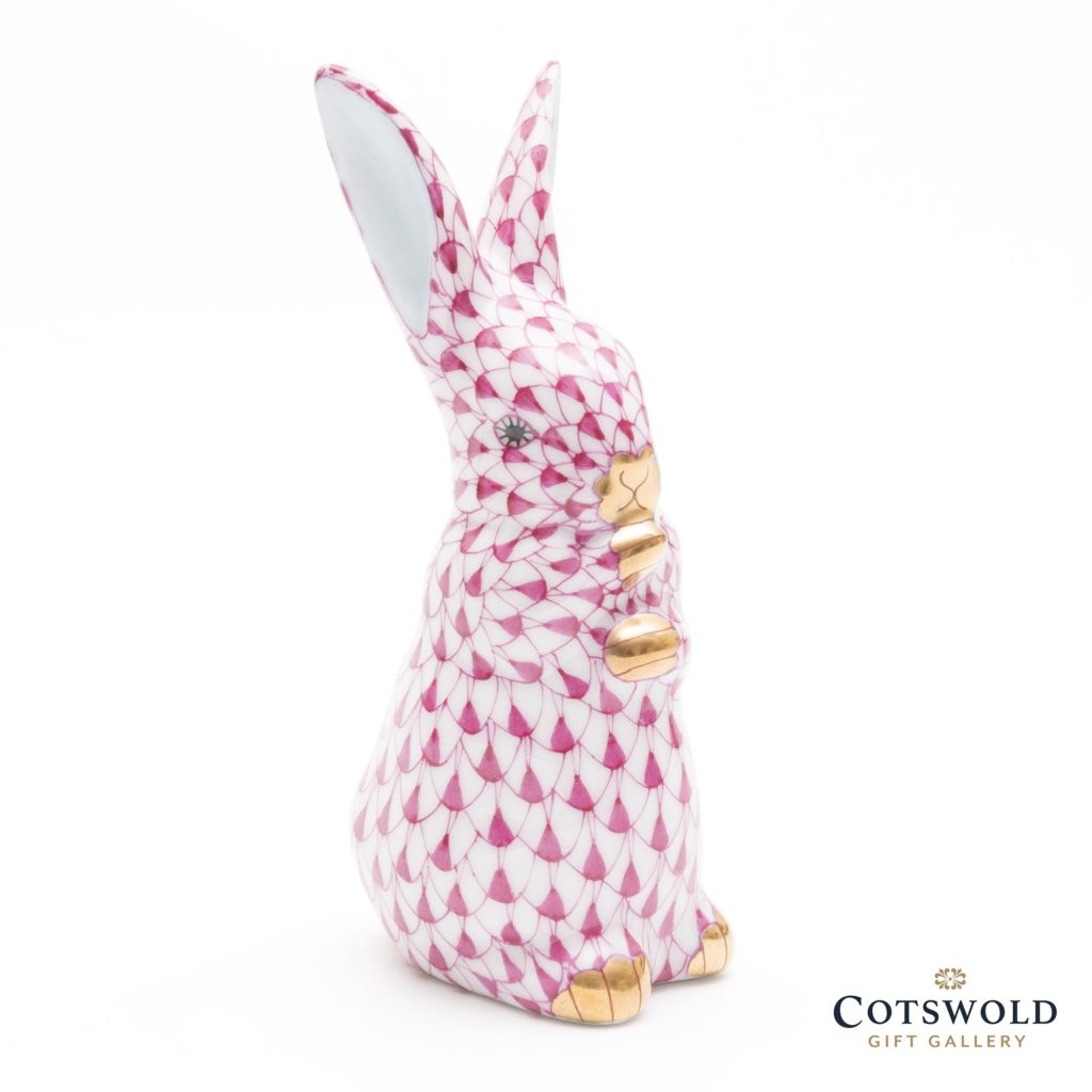 Herend Porcelain Rabbit Sitting Pink 1 1024x1024