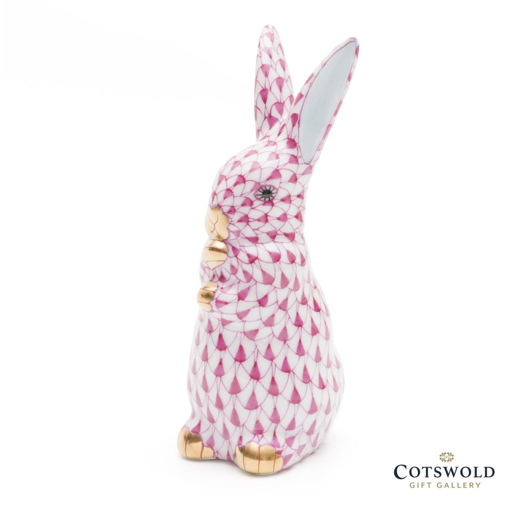 Herend Porcelain Rabbit Sitting Pink 2 1024x1024