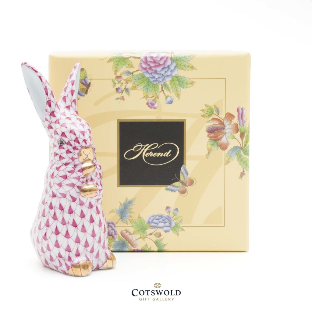 Herend Porcelain Rabbit Sitting Pink 3 1024x1024
