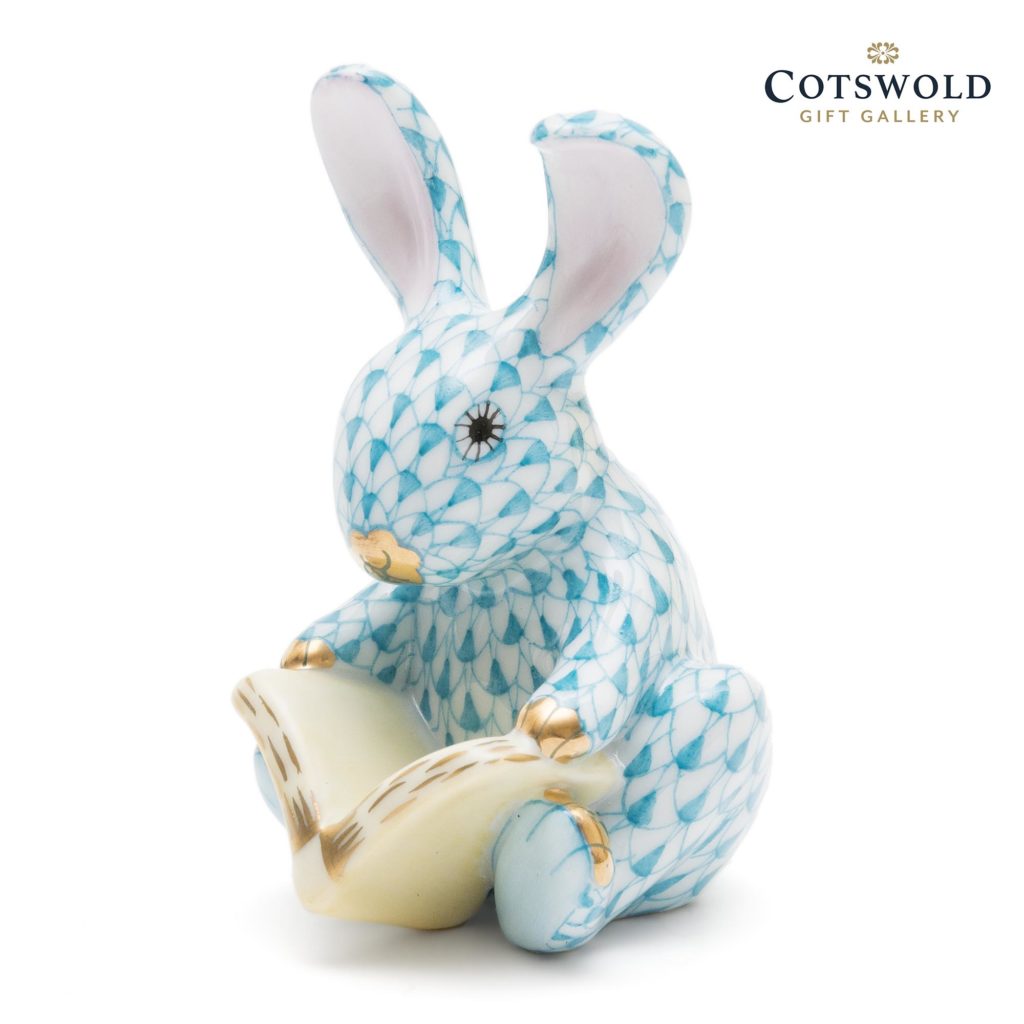 Herend Porcelain Storybook Bunny Turquoise 1 1024x1024