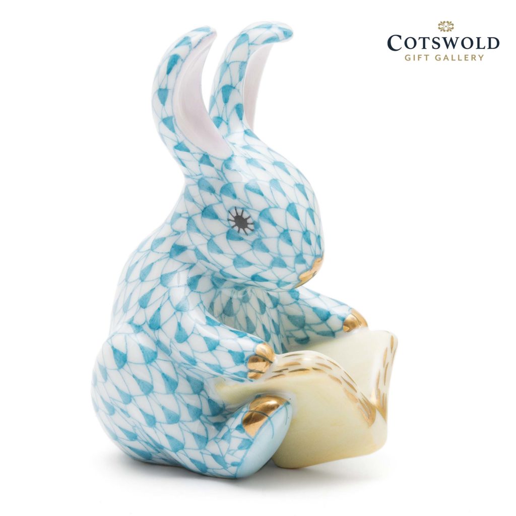 Herend Porcelain Storybook Bunny Turquoise 2 1024x1024