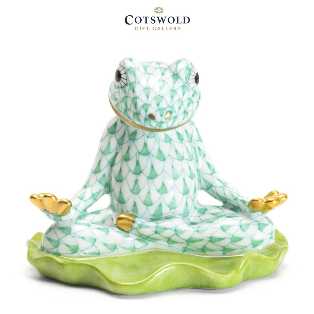 Herend Porcelain Yoga Frog Green 1 1024x1024