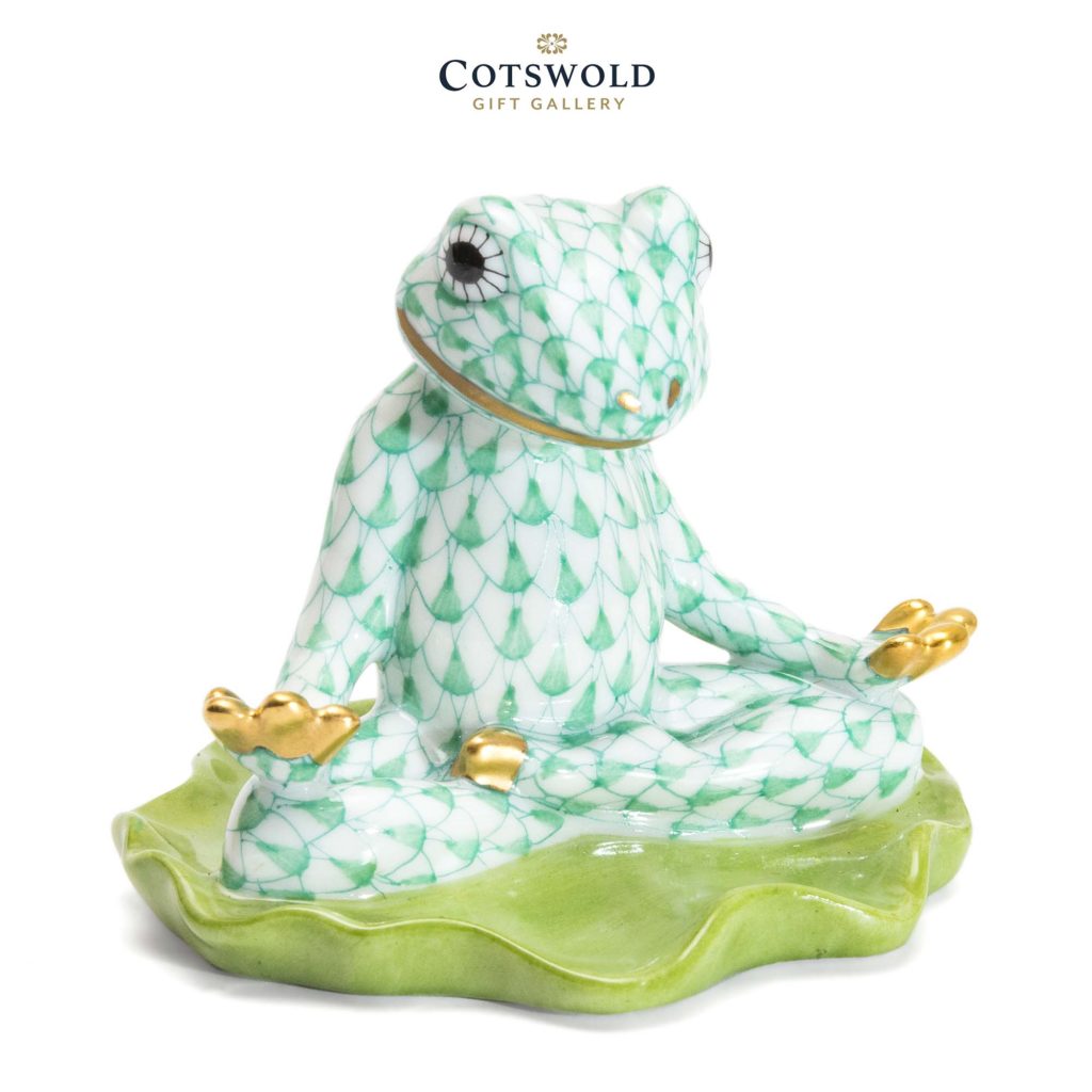 Herend Porcelain Yoga Frog Green 2 1024x1024