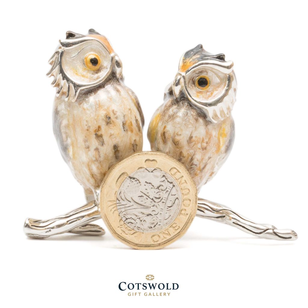 Saturno Silver Animals Owl Twin 13214 5 1024x1024