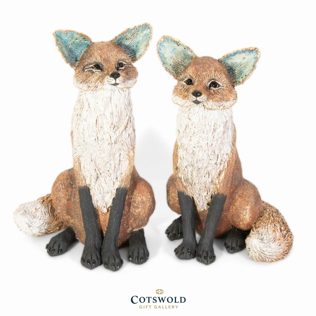 Sitting Fox (large) Gin Durham Ceramics Cotswold Gift Gallery