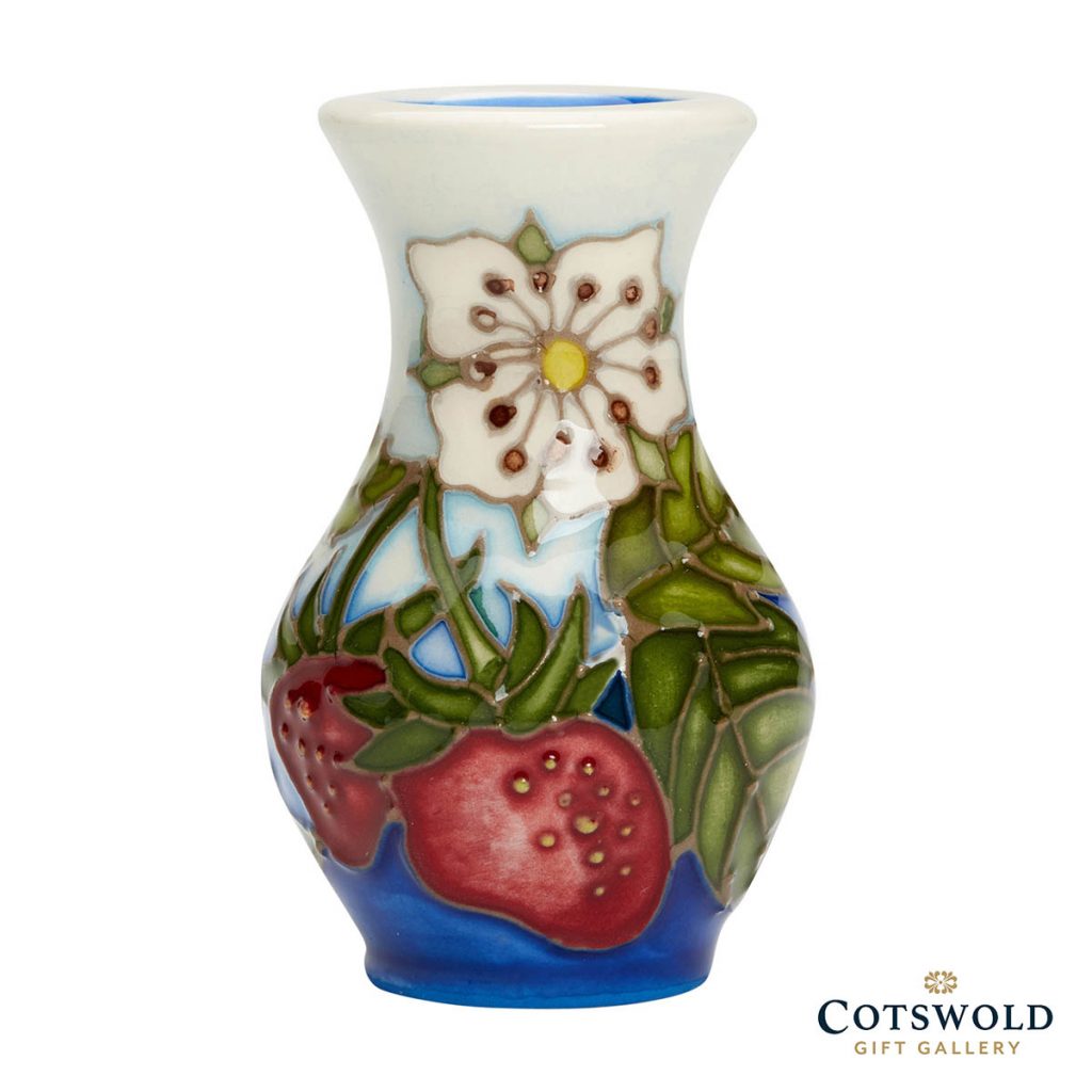 Moorcroft Miniature Vase July Wild Strawberry 1024x1024