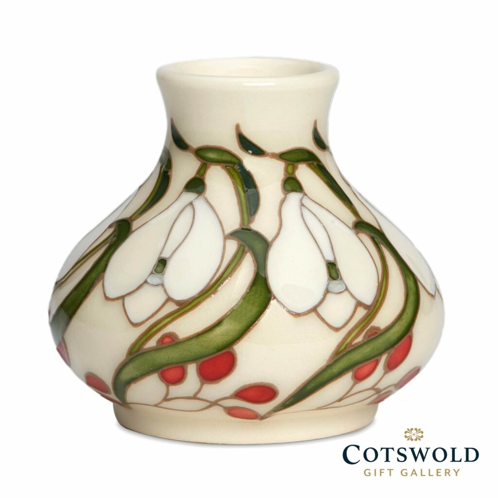 Moorcroft Pottery Snowdrop Sensations Snowdrop Ribbons Vase 32 2 1024x1024