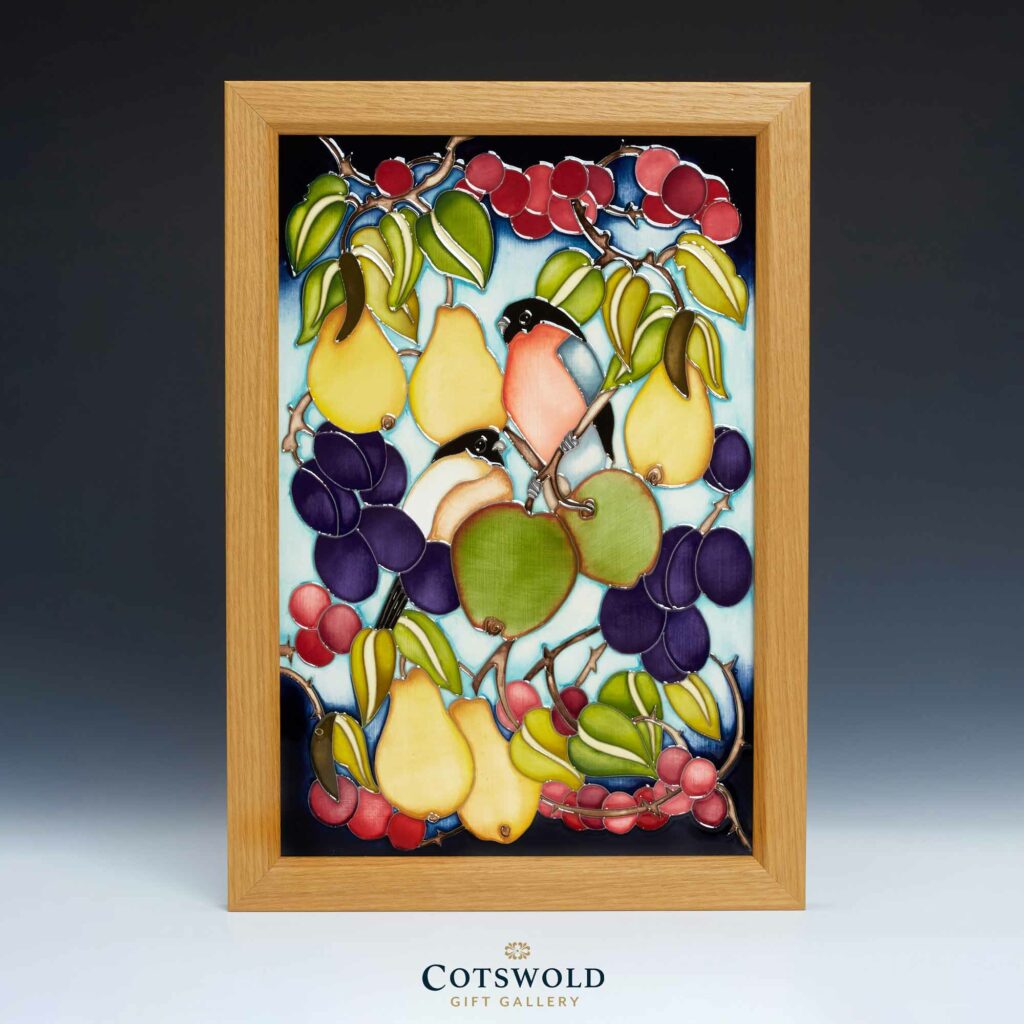 Moorcroft Pottery The Fruitful Vale Plaque Bullfinches 02C 1024x1024