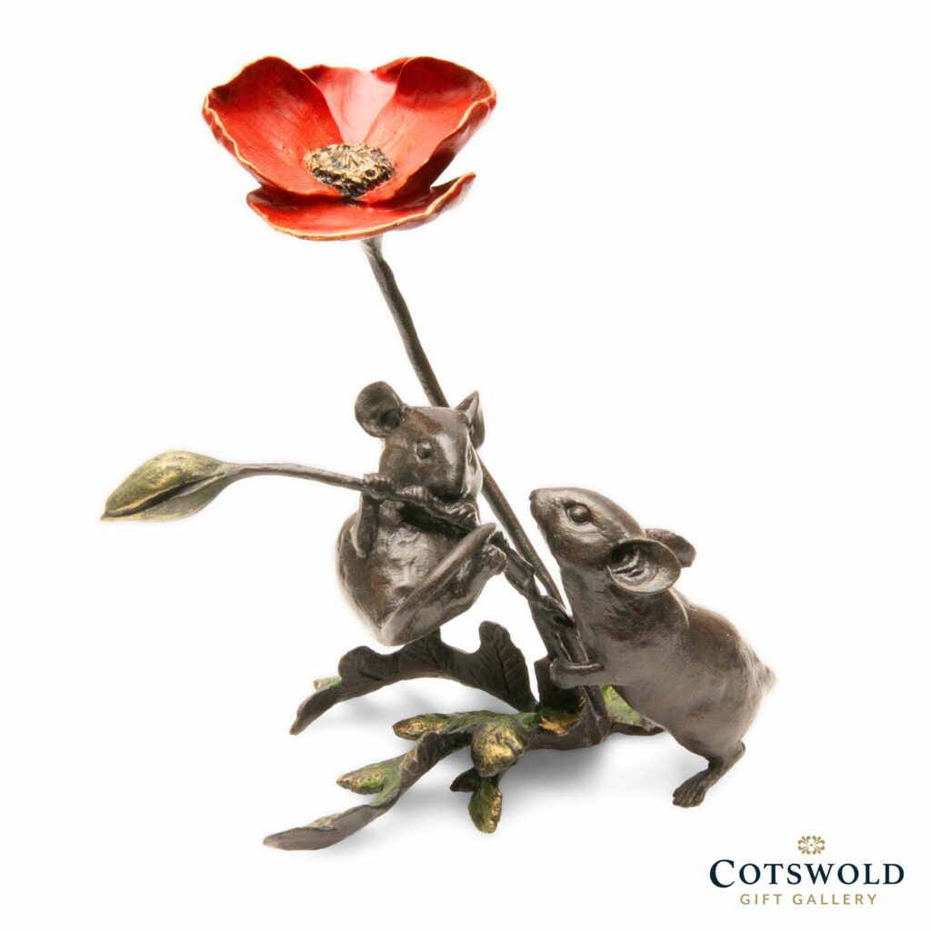 Richard Cooper Bronzes Mice With Poppy 1184 1 1024x1024