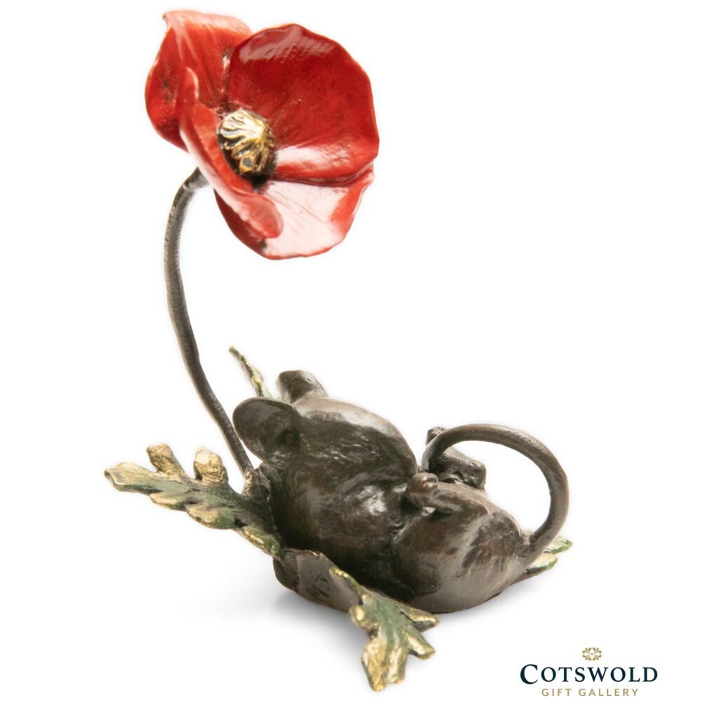 Richard Cooper Bronzes Mouse Asleep With Poppy 1185 01 1024x1024