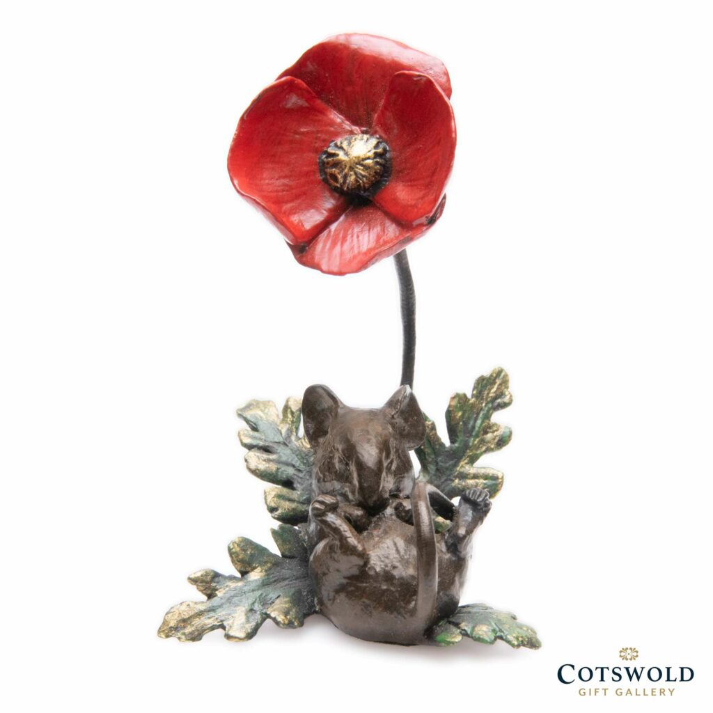 Richard Cooper Bronzes Mouse Asleep With Poppy 1185 04 1024x1024