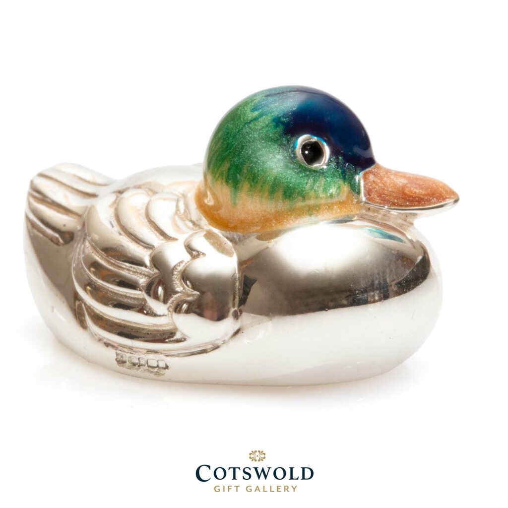 ©2025 Cotswold Gift Gallery Saturno Silver Duck Small 9164S 2 1024x1024