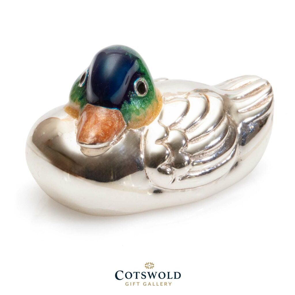 ©2025 Cotswold Gift Gallery Saturno Silver Duck Small 9164S 3 1024x1024