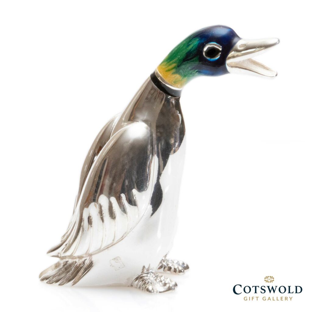 ©2025 Cotswold Gift Gallery Saturno Silver Happy Duck 8569L Large 2 1024x1024