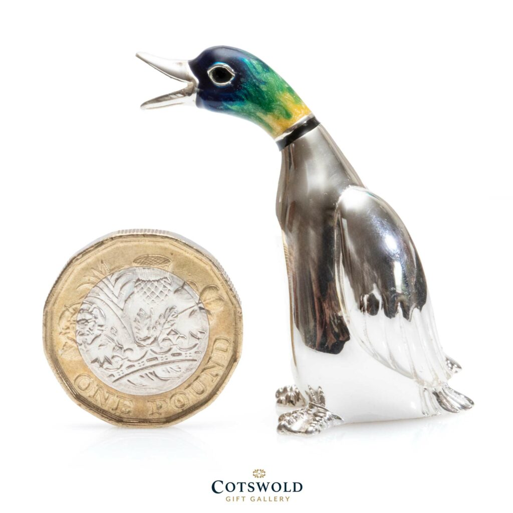 ©2025 Cotswold Gift Gallery Saturno Silver Happy Duck 8569L Large 3 1024x1024