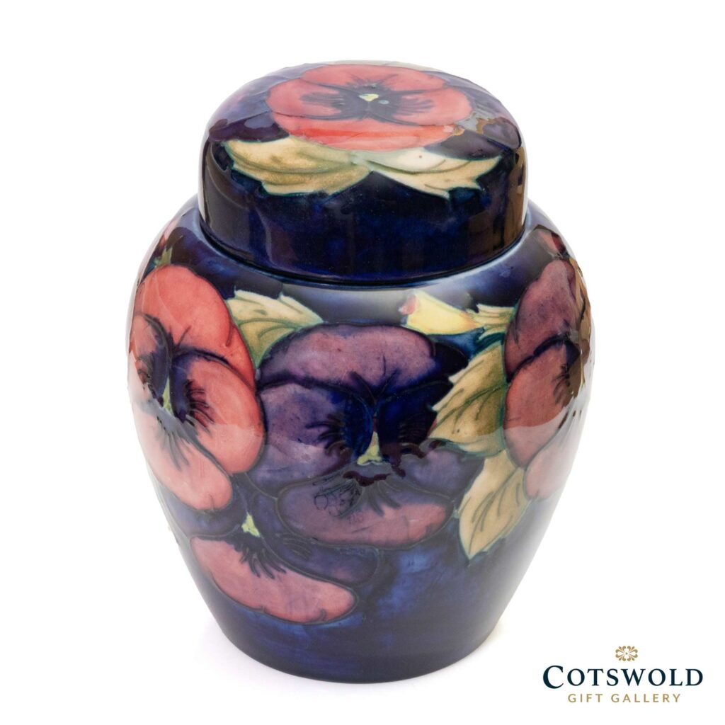 Vintage William Moorcroft Pansy Ginger Jar 4 1024x1024