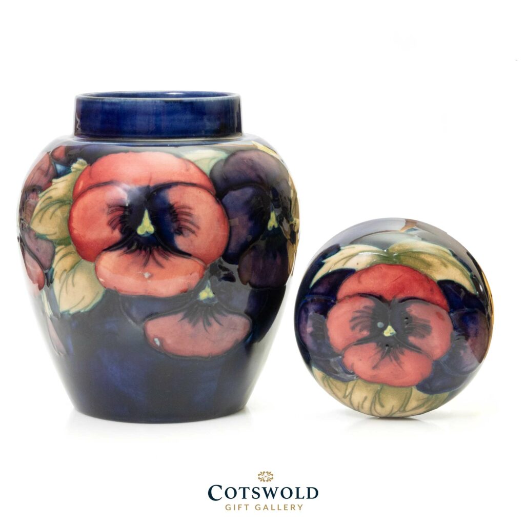 Vintage William Moorcroft Pansy Ginger Jar 6 1024x1024