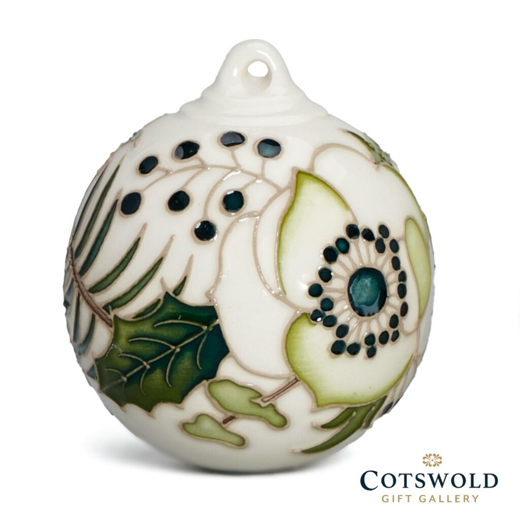 Moorcroft Pottery Christmas Snow Anemone Bauble 1024x1024