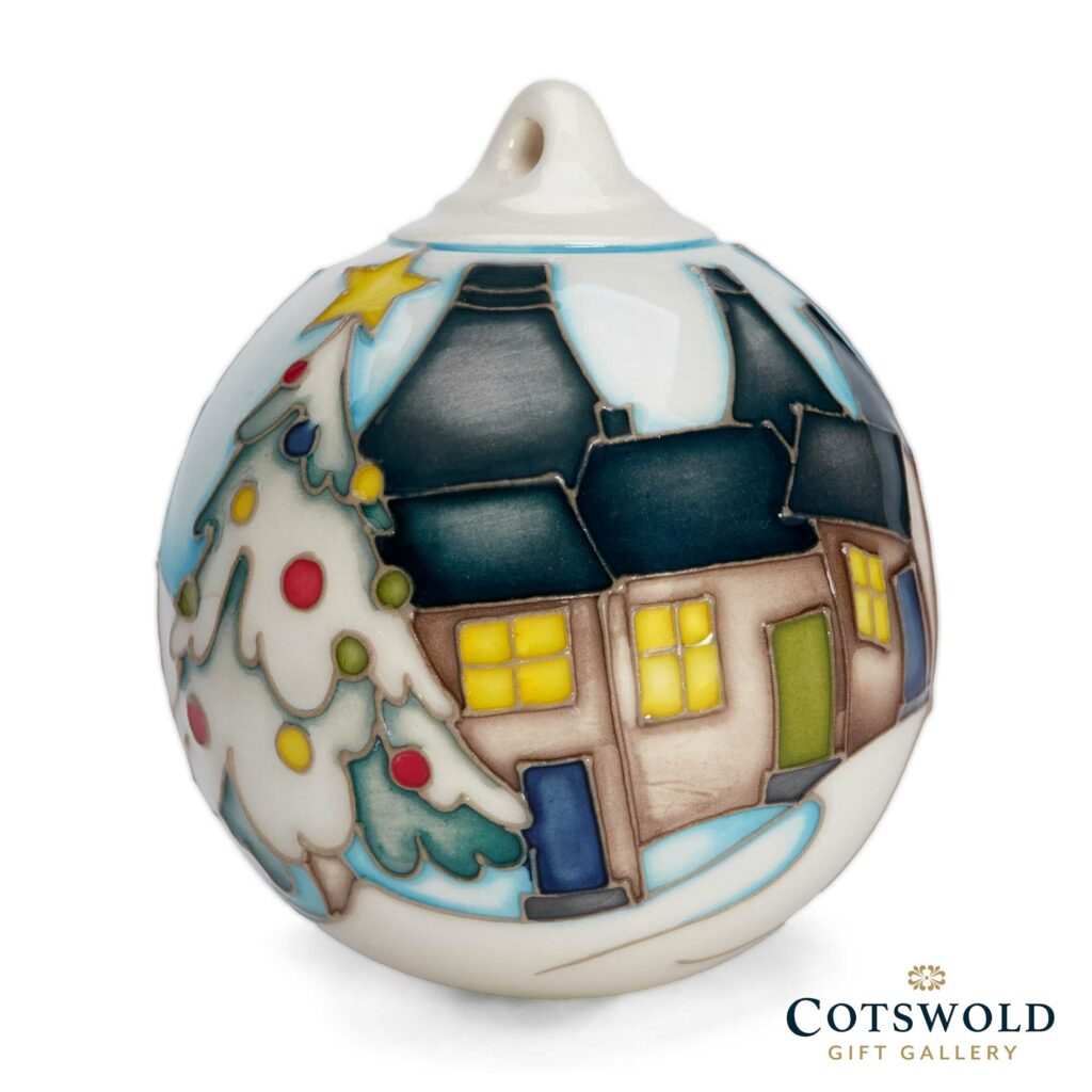 Moorcroft Pottery Christmas Snow Fall Bauble 1024x1024