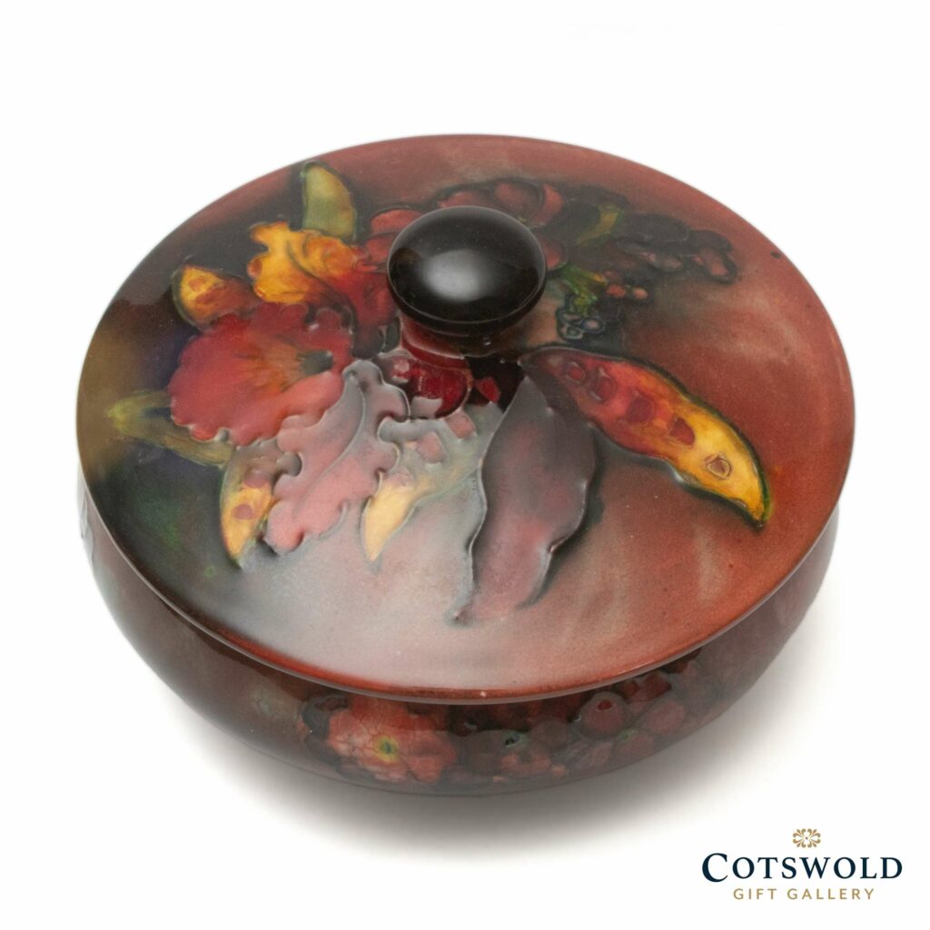 Vintage Moorcroft Pottery Orchid Flambe Powder Bowl 2 1024x1024