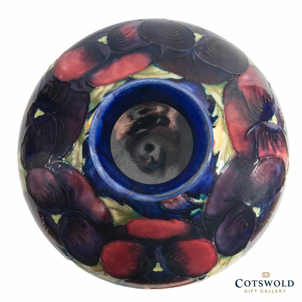William Moorcroft Pottery Vintage Pansy Vase 25 4 1024x1024